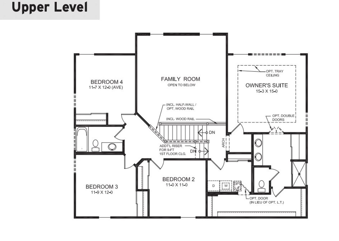 2D floor plan layout for the Avery by Fischer Homes in Pickens Bluff, Hiram, GA (Image 2).