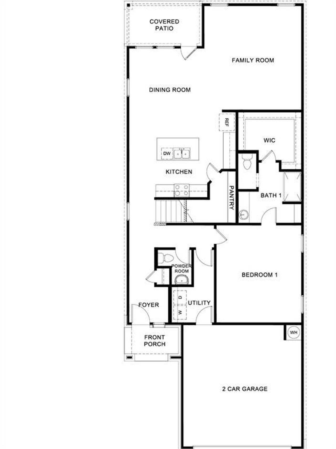 2D floor plan layout of this home in The Reserve at Spiritas Ranch, Little Elm, TX (Image 2).
