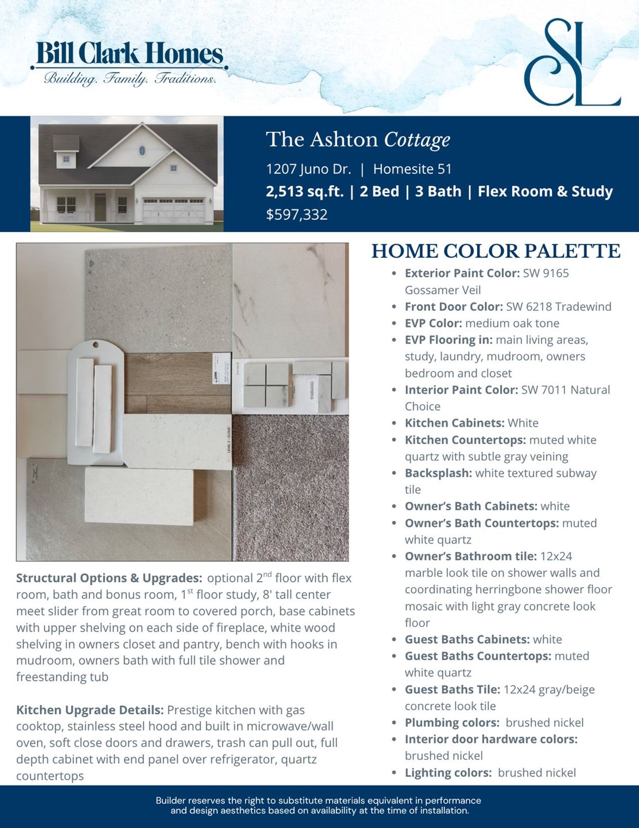 2D floor plan layout of this home in Sidbury Landing, Wilmington, NC (Image 2).