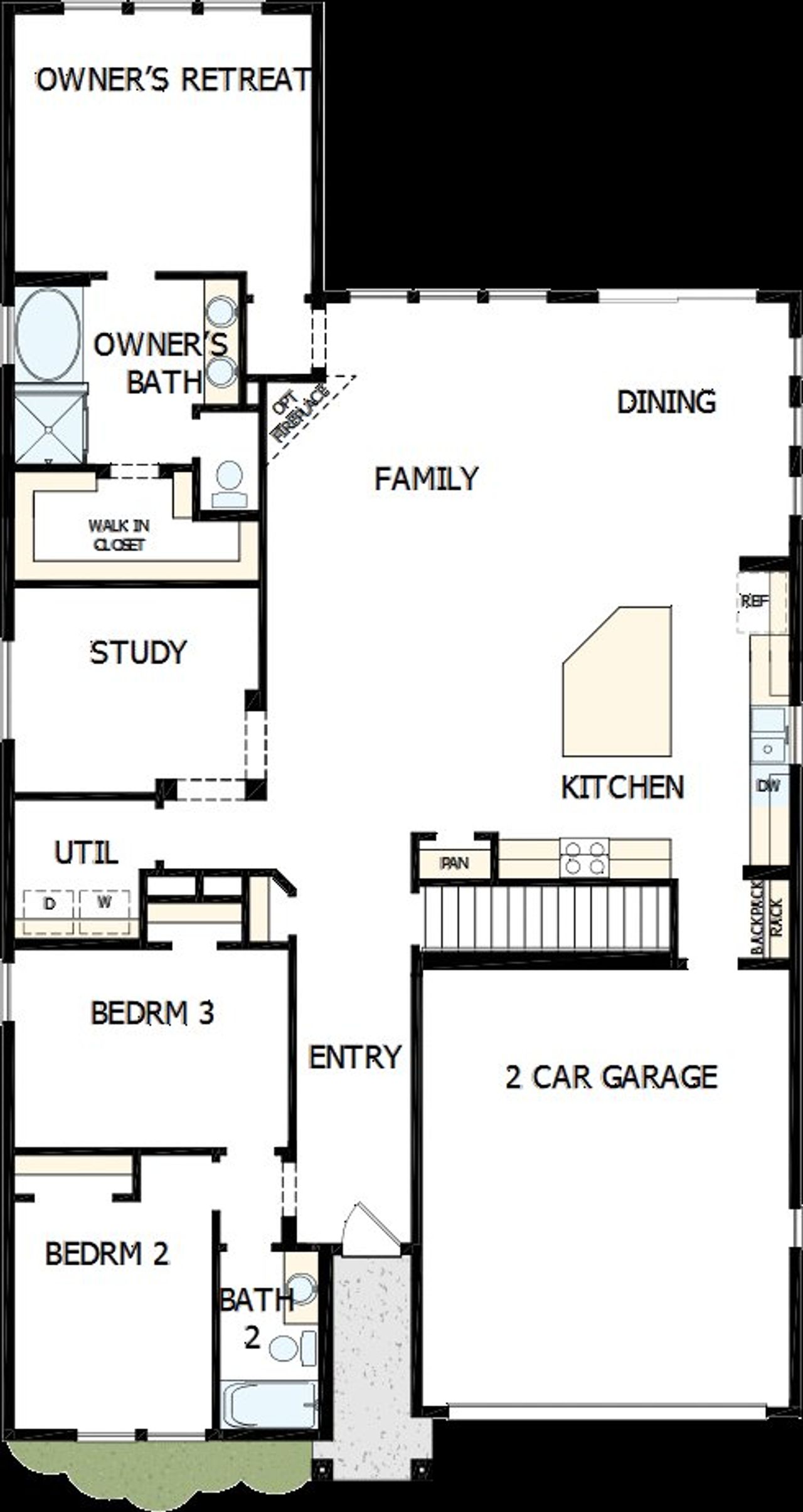 2D floor plan layout of this home in Wolf Ranch - Enclave Collection, Colorado Springs, CO (Image 2).