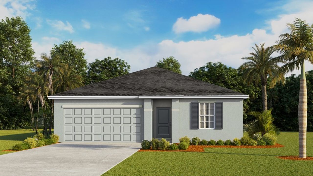 Representative exterior photo of a completed home built from the ARCHER II by D.R. Horton in Lehigh Acres Spot Lots, Lehigh Acres, FL (Image 2). Representative exterior photo of a completed home built from the ARCHER II by D.R. Horton in Lehigh Acres Spot Lots, Lehigh Acres, FL (Image 2).