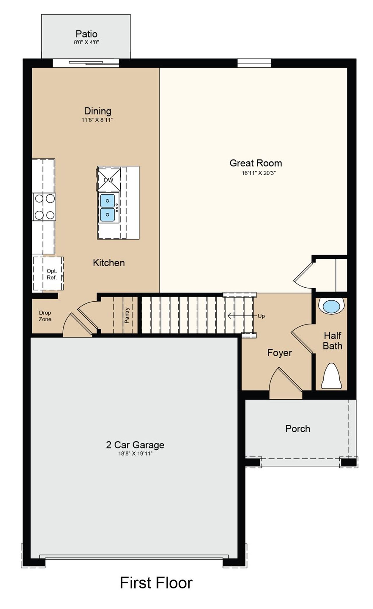 2D floor plan layout of this home in Solena, North Fort Myers, FL (Image 2).