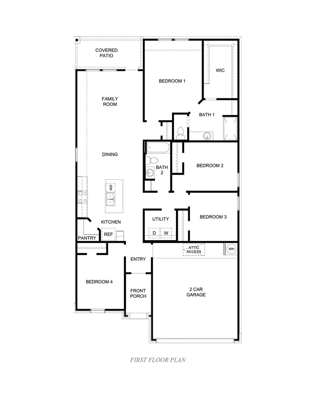 2D floor plan layout of this home in Saratoga Crossing, Corpus Christi, TX (Image 2).