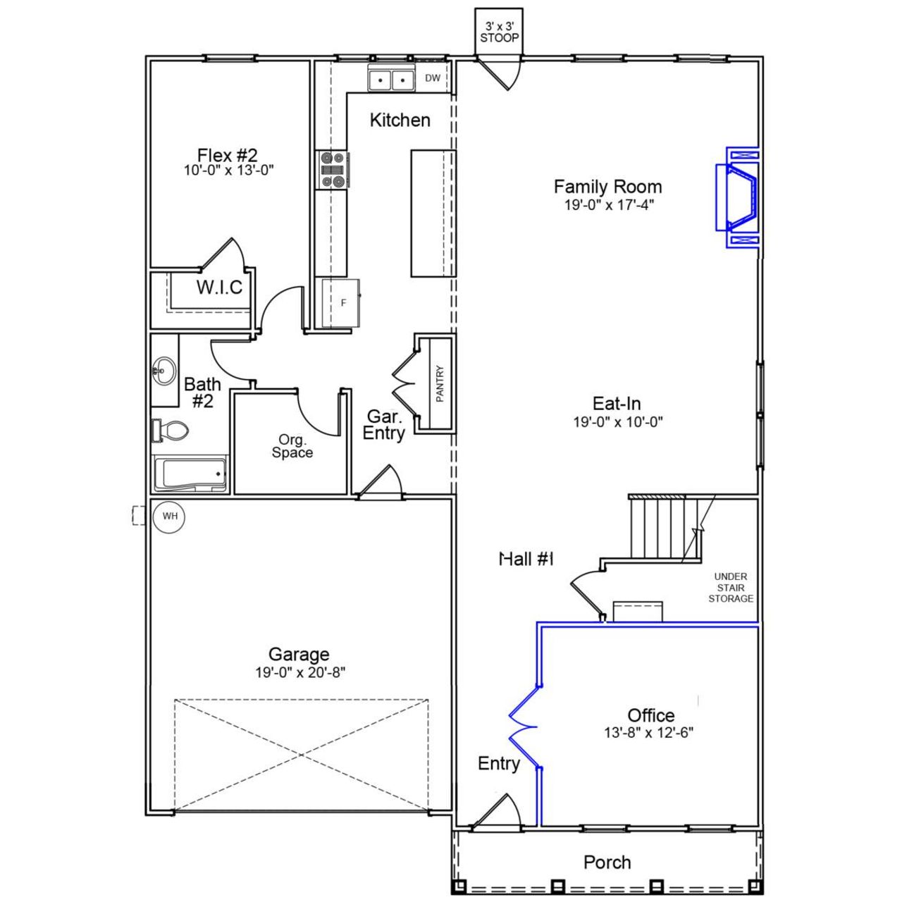 2D floor plan layout of this home in Stapleton, Clemmons, NC (Image 2).