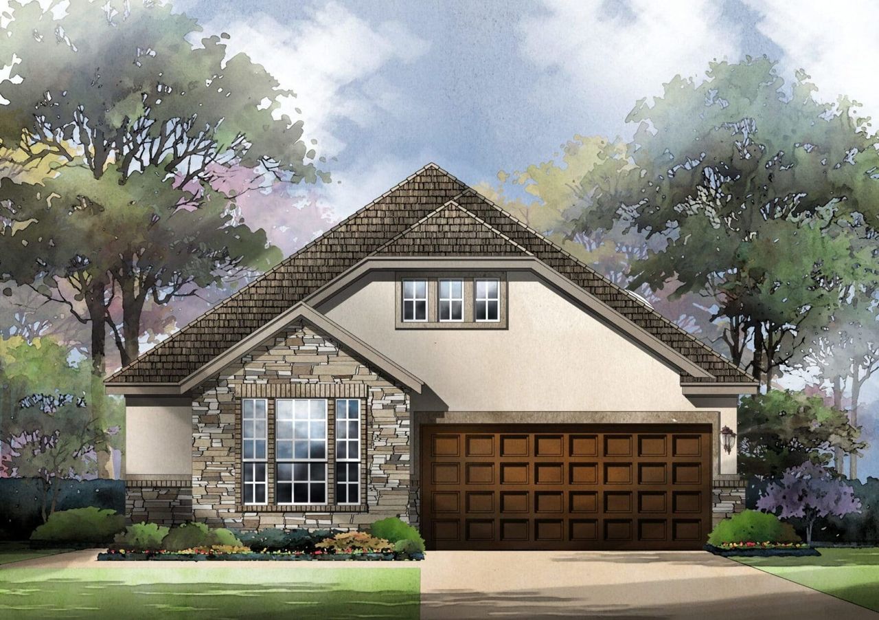 Berwyn Floor Plan in Willis Ranch, San Antonio | Sitterle Homes Elevation E Berwyn Floor Plan in Willis Ranch, San Antonio | Sitterle Homes Elevation E