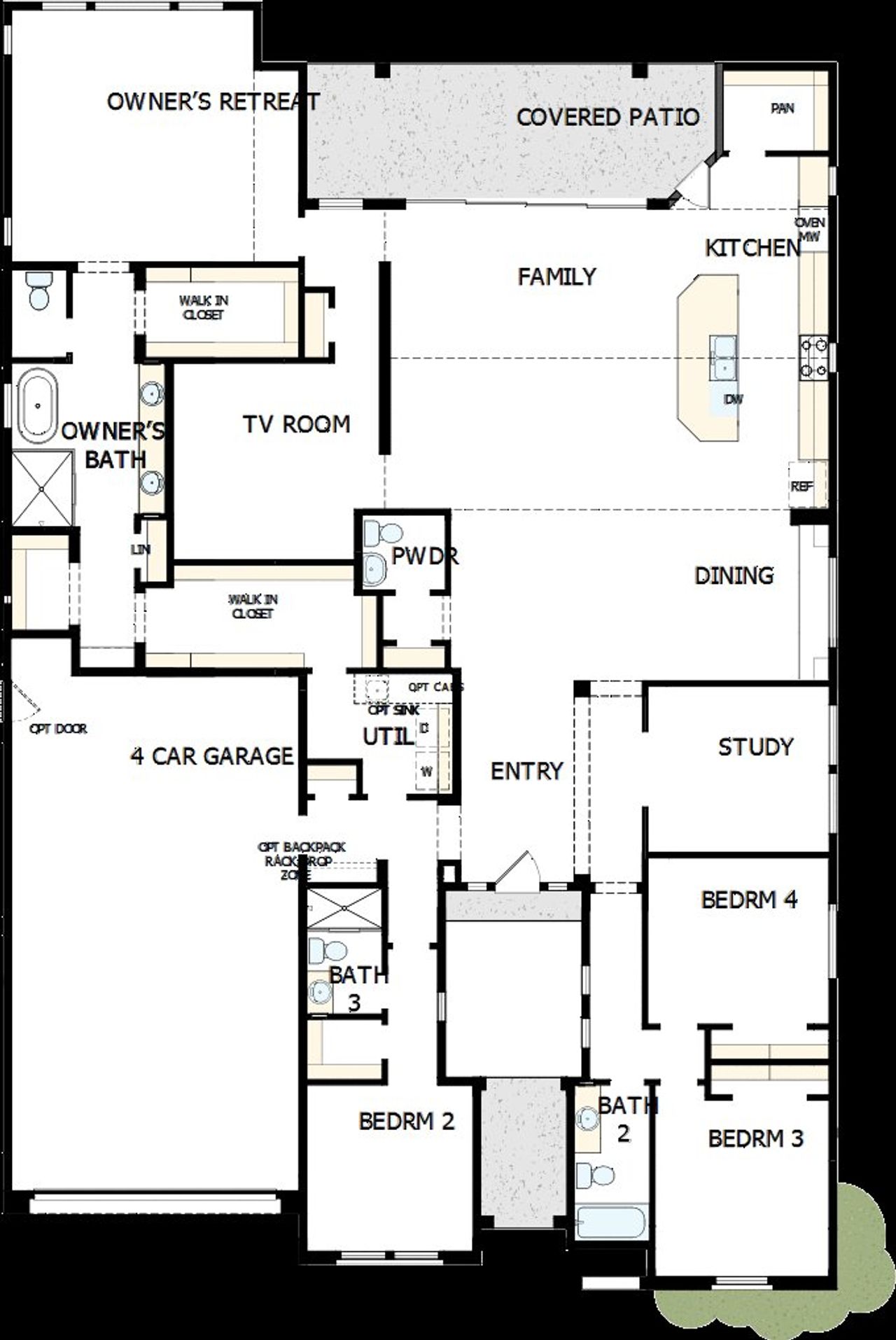 2D floor plan layout of this home in Escena at Blossom Rock, Apache Junction, AZ (Image 2).