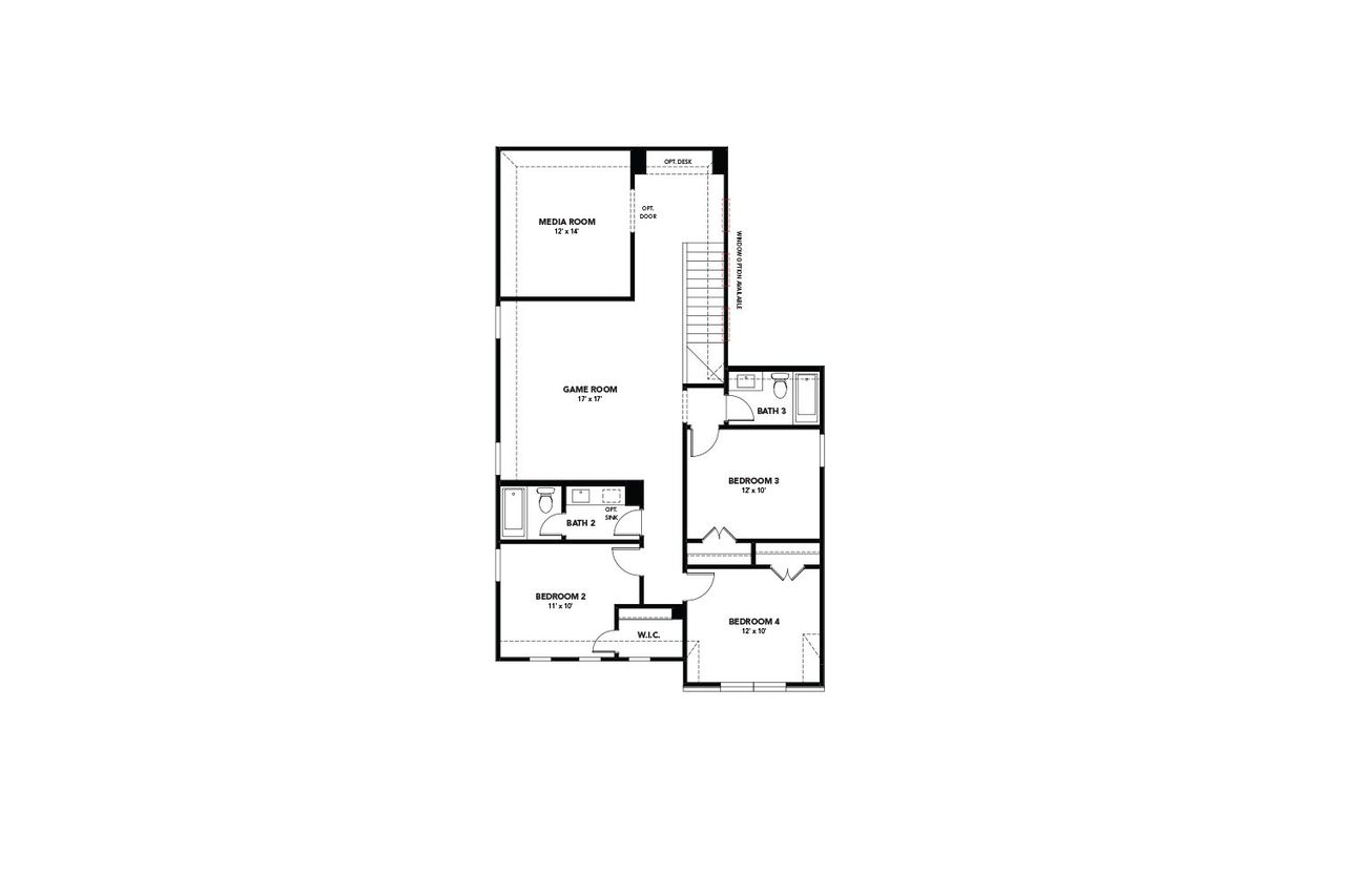 2D floor plan layout for the Benchmark by Brightland Homes in Walden Pond, Forney, TX (Image 2). 2D floor plan layout for the Benchmark by Brightland Homes in Walden Pond, Forney, TX (Image 2).