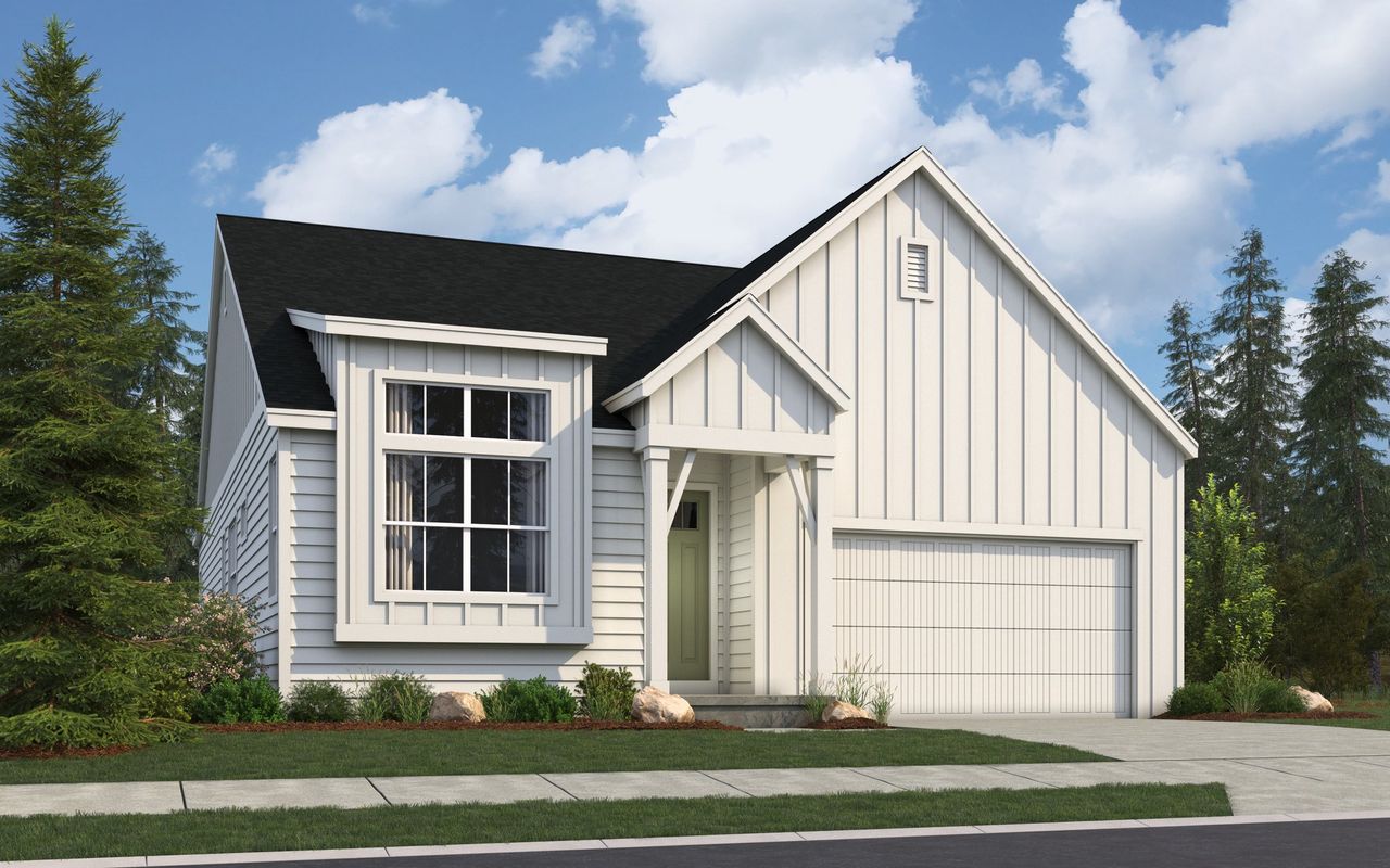 Representative exterior photo of a completed home built from the Journey Series - Carolyn by Brightland Homes in Dillon Pointe - Skyview, Broomfield, CO (Image 2).