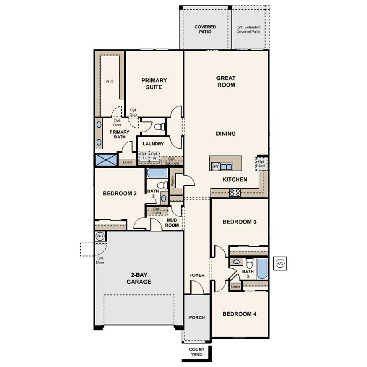 2D floor plan layout of this home in Teravalis, Buckeye, AZ (Image 2).