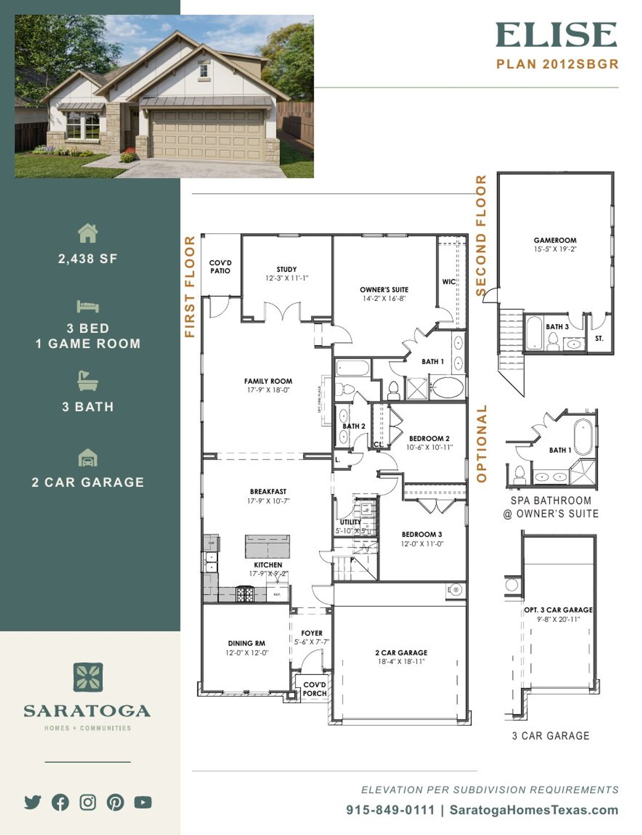 2D floor plan layout of this home in Crosby Farms, Crosby, TX (Image 2).