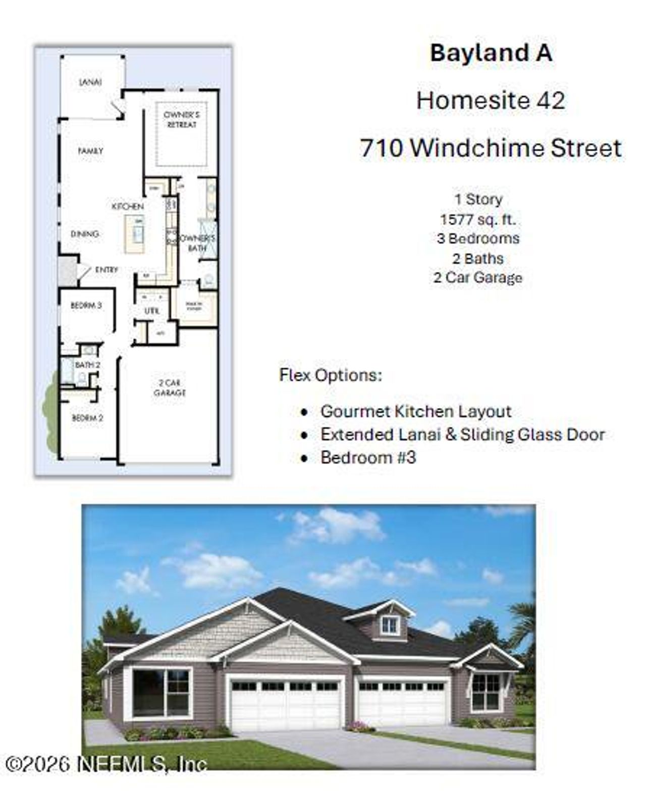 2D floor plan layout of this home in , Yulee, FL (Image 2).