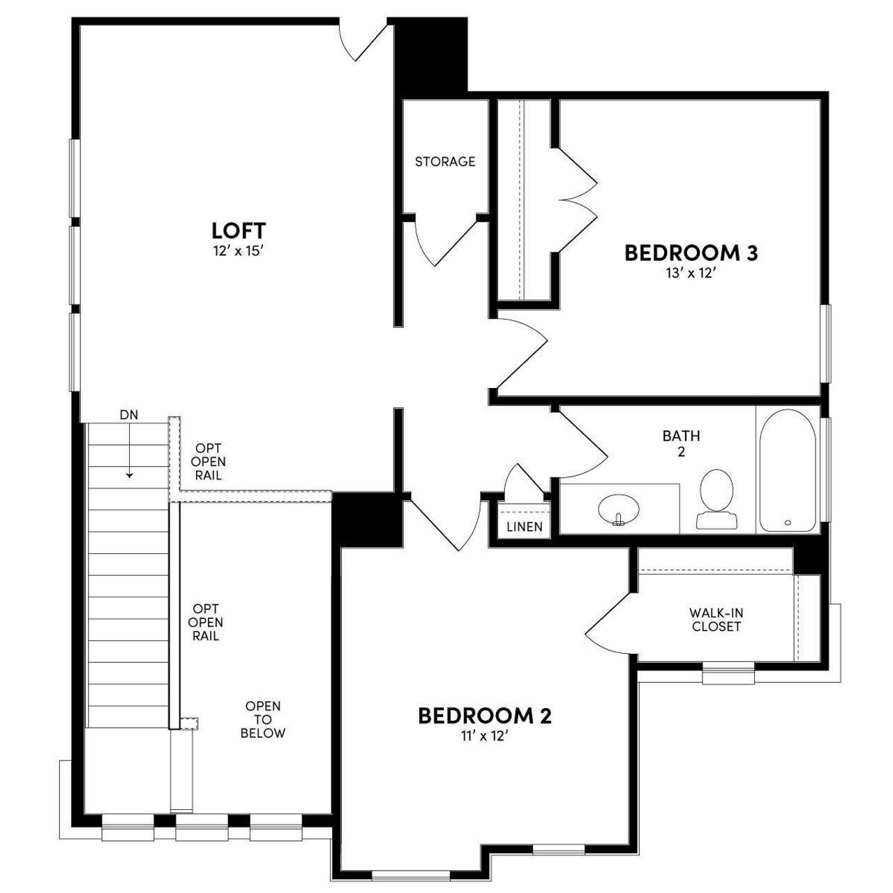 2D floor plan layout of this home in Midline, Webster, TX (Image 2).