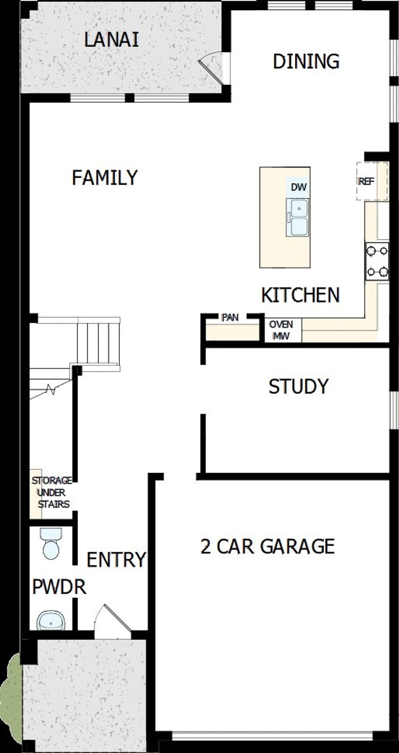 2D floor plan layout of this home in Persimmon Place – Garden Series, Wesley Chapel, FL (Image 2).