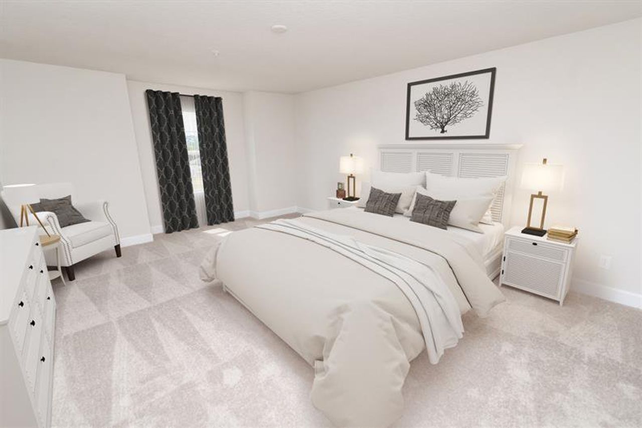Furnished interior view inside a new home in Cedar Landings Townhomes, Leesburg (Image 2). Furnished interior view inside a new home in Cedar Landings Townhomes, Leesburg (Image 2).
