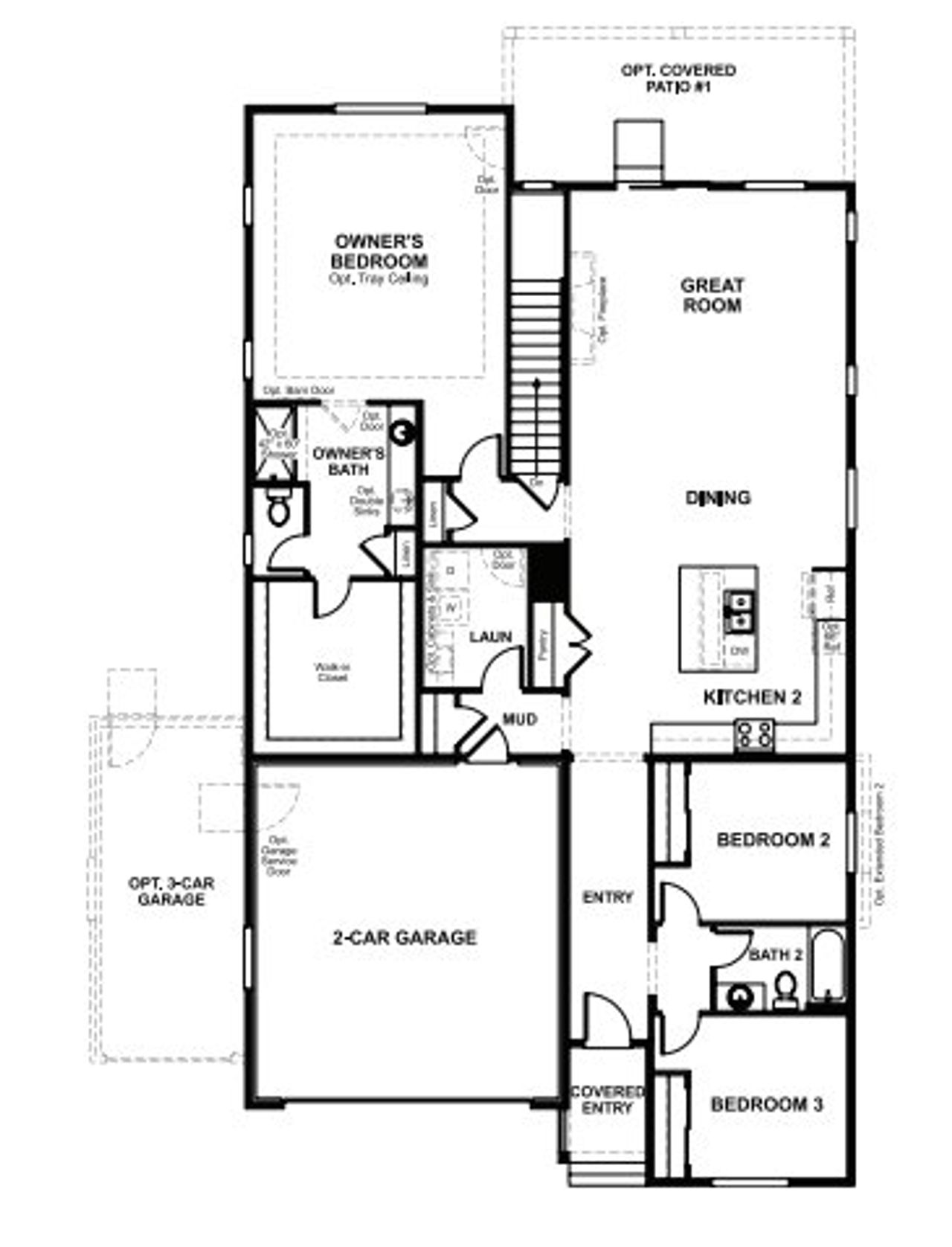 2D floor plan layout of this home in The Aurora Highlands, Aurora, CO (Image 2).