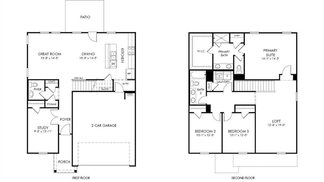 2D floor plan layout of this home in Ivey Township, Dallas, GA (Image 2).
