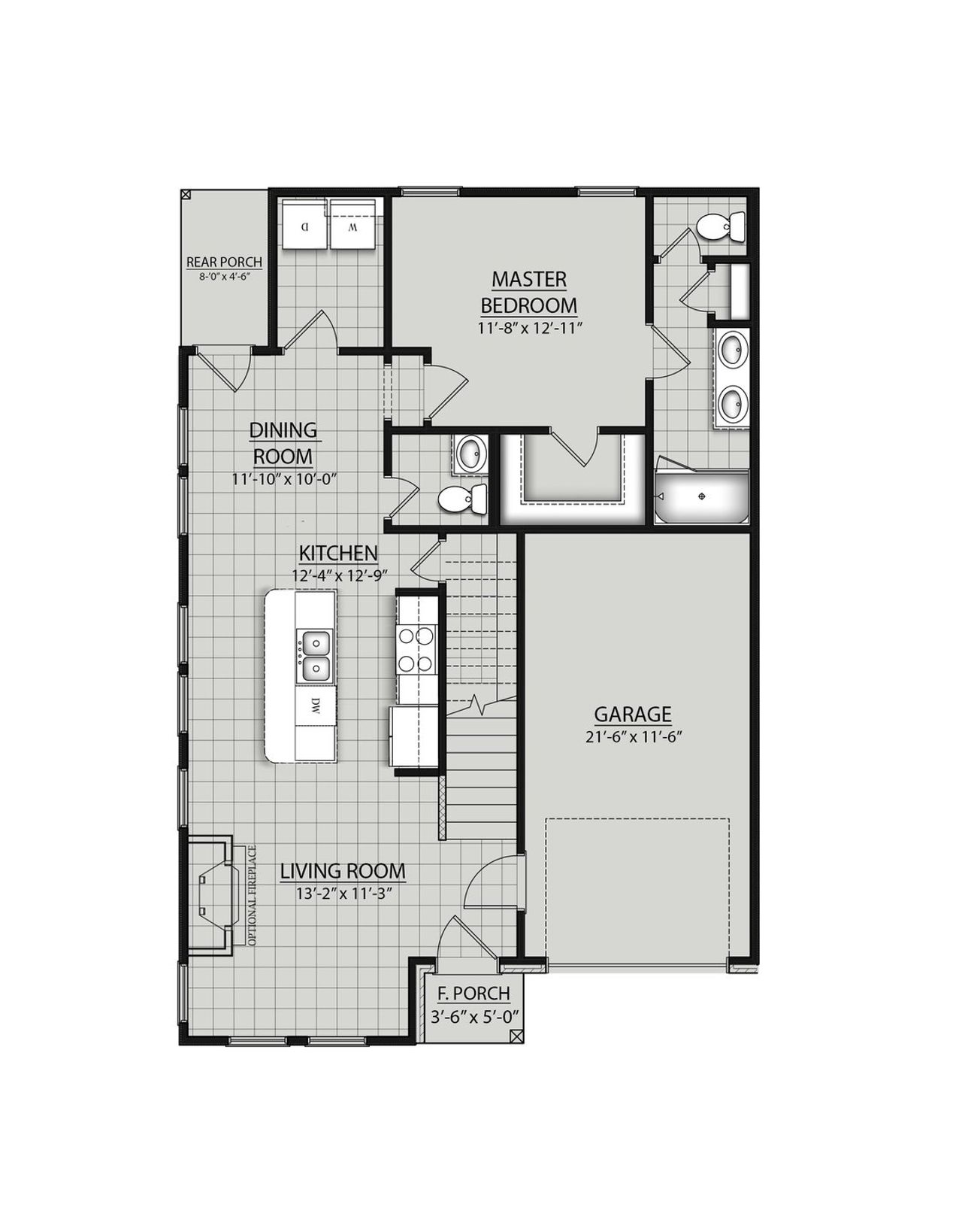 2D floor plan layout for the Newbern II G by DSLD Homes in Hickory Cove, Burns, TN (Image 2).