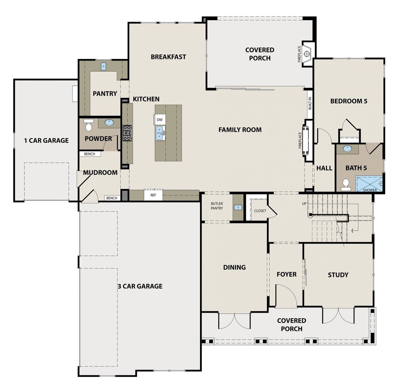 2D floor plan layout for the Roswell by Peachtree Building Group in Town Farms, Sandy Springs, GA (Image 2). 2D floor plan layout for the Roswell by Peachtree Building Group in Town Farms, Sandy Springs, GA (Image 2).