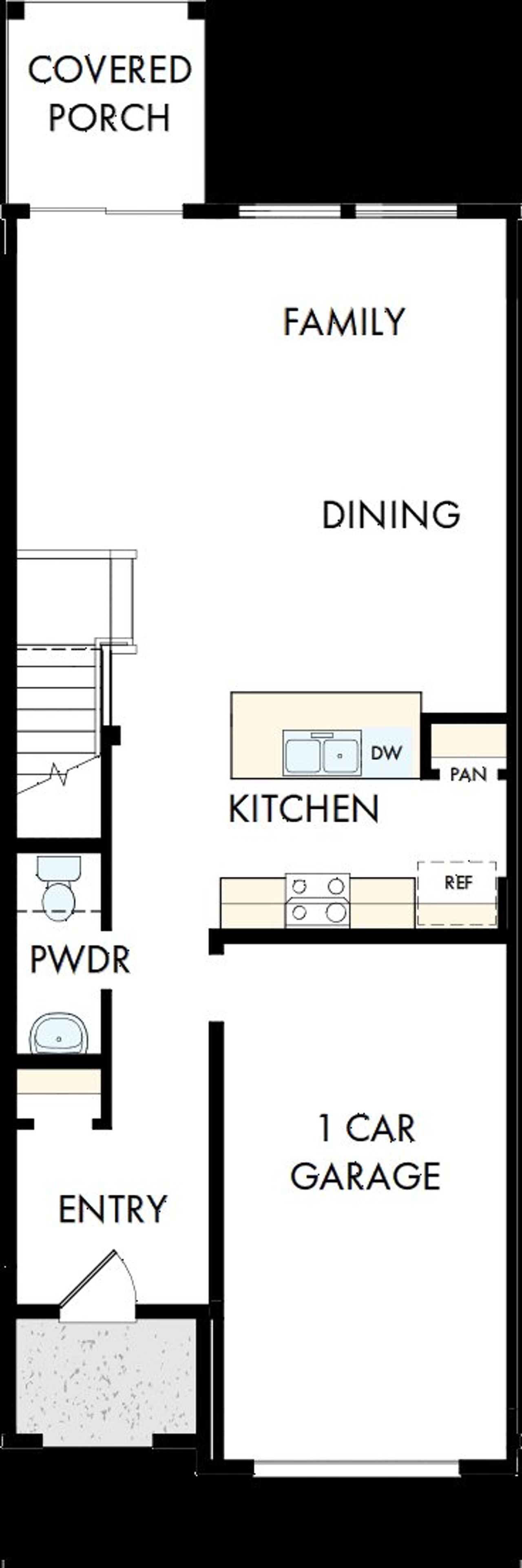 2D floor plan layout of this home in Nexus Townhomes, Gallatin, TN (Image 2).