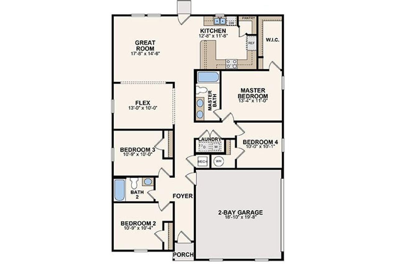2D floor plan layout for the 1650 Block by Century Complete in LaBelle, Labelle, FL (Image 2). 2D floor plan layout for the 1650 Block by Century Complete in LaBelle, Labelle, FL (Image 2).
