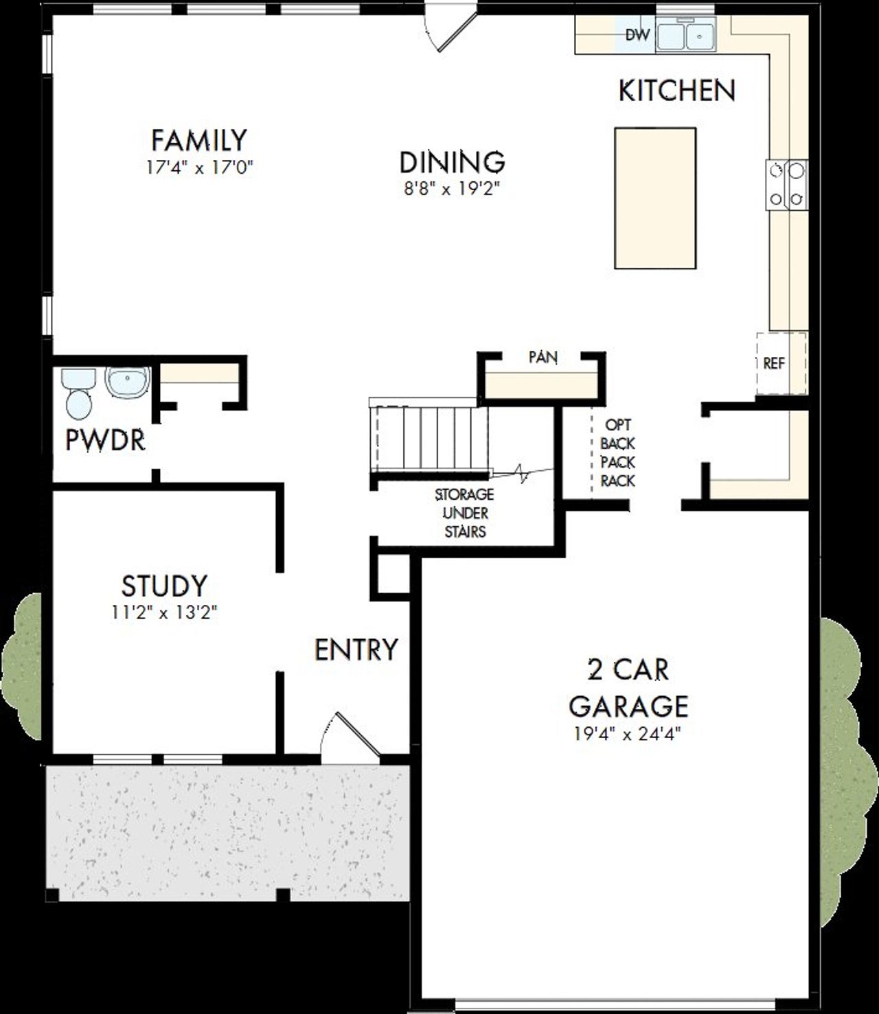 2D floor plan layout of this home in Hidden Springs - The Village Collection, Smyrna, TN (Image 2).