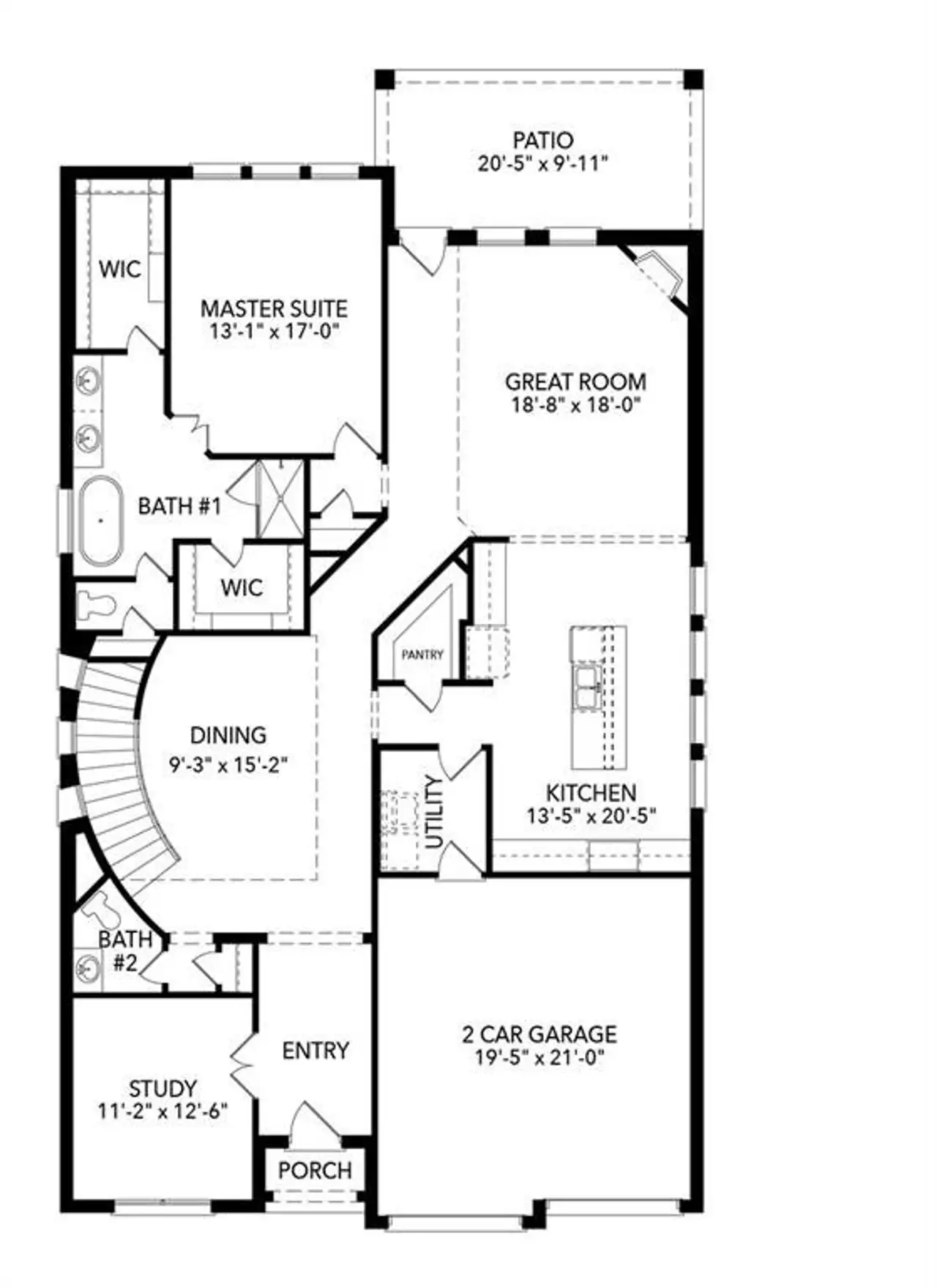 2D floor plan layout of this home in Cambridge Manor, North Richland Hills, TX (Image 2).