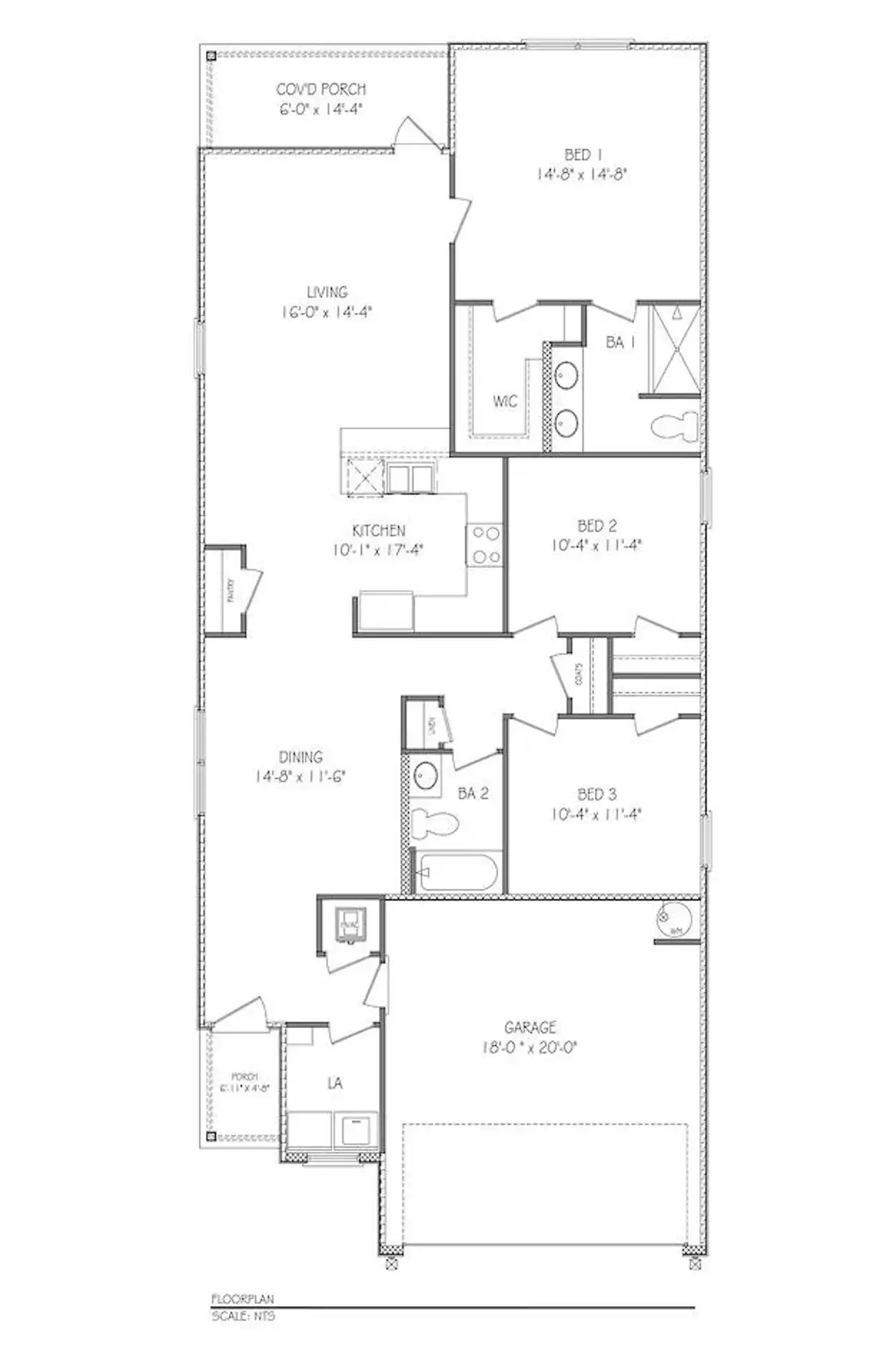 2D floor plan layout of this home in Legacy Oaks, Tallahassee, FL (Image 2).