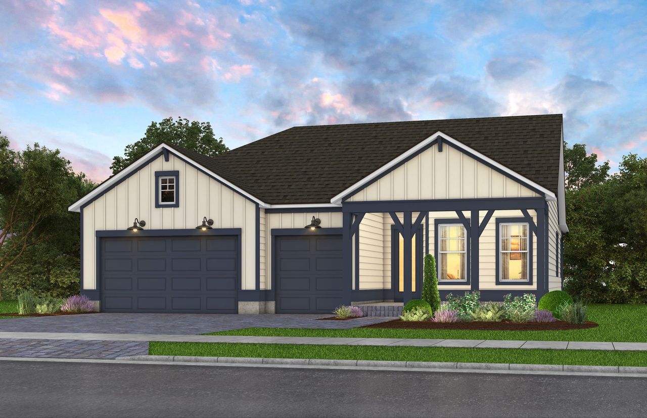 Representative exterior photo of a completed home built from the Anniston by Pulte Homes in Westerly Park at Wildlight, Wildlight, FL (Image 2).