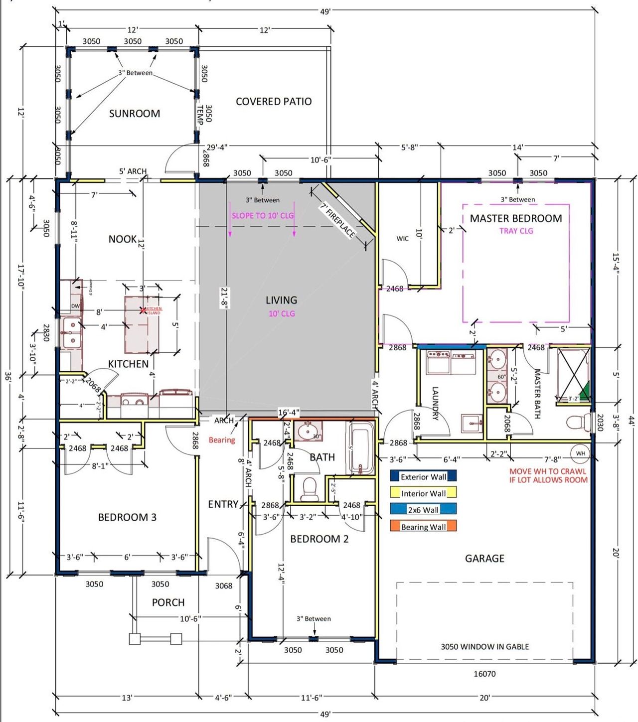 2D floor plan layout of this home in Bent Tree, Gaffney, SC (Image 2).