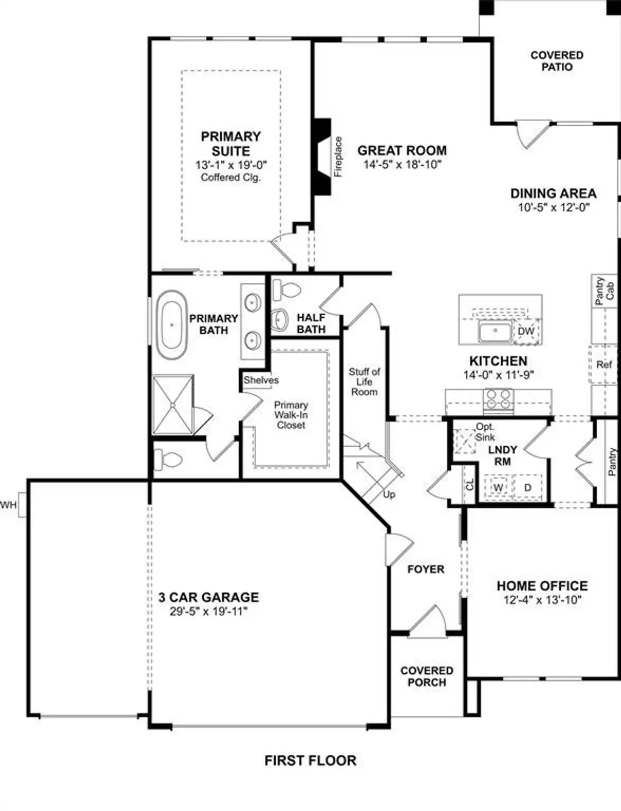 2D floor plan layout of this home in Kreymer at the Park, Wylie, TX (Image 2).