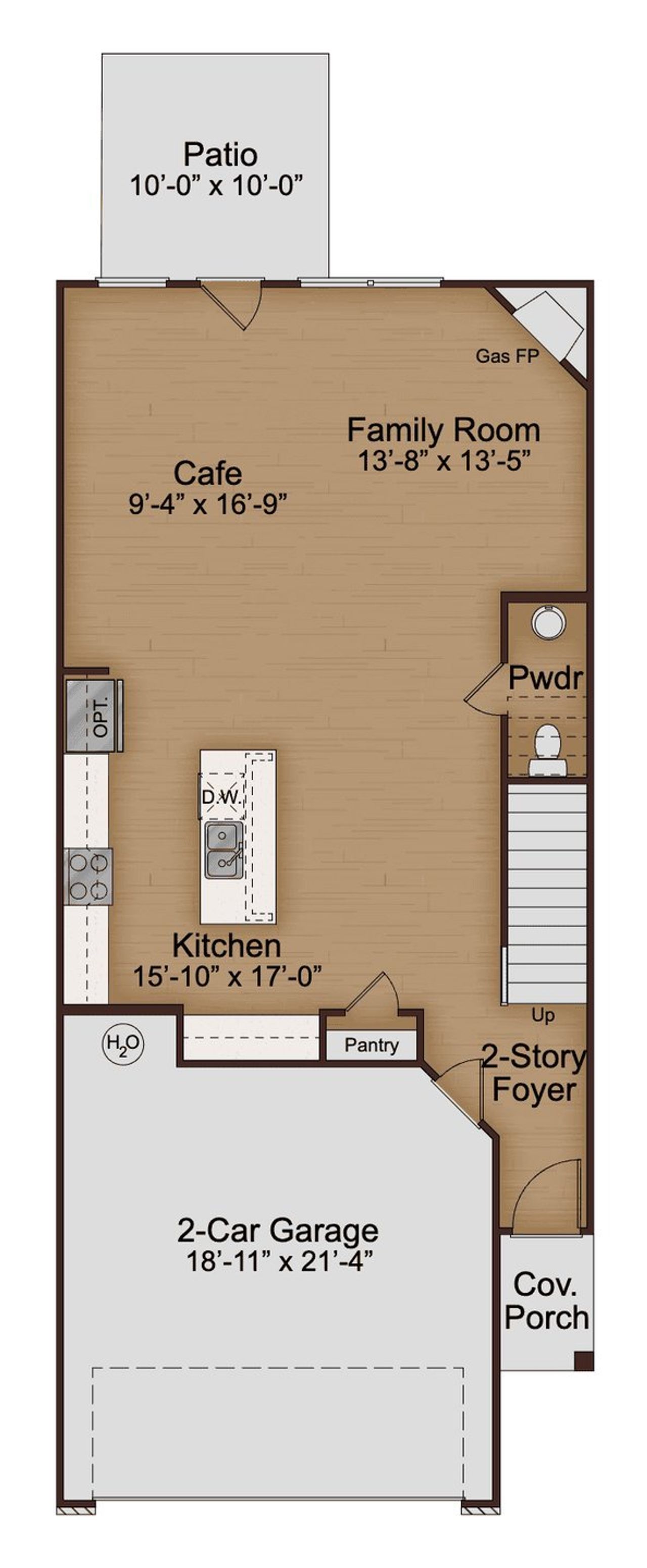 2D floor plan layout of this home in Somerset at Riverbrook, Gainesville, GA (Image 2).