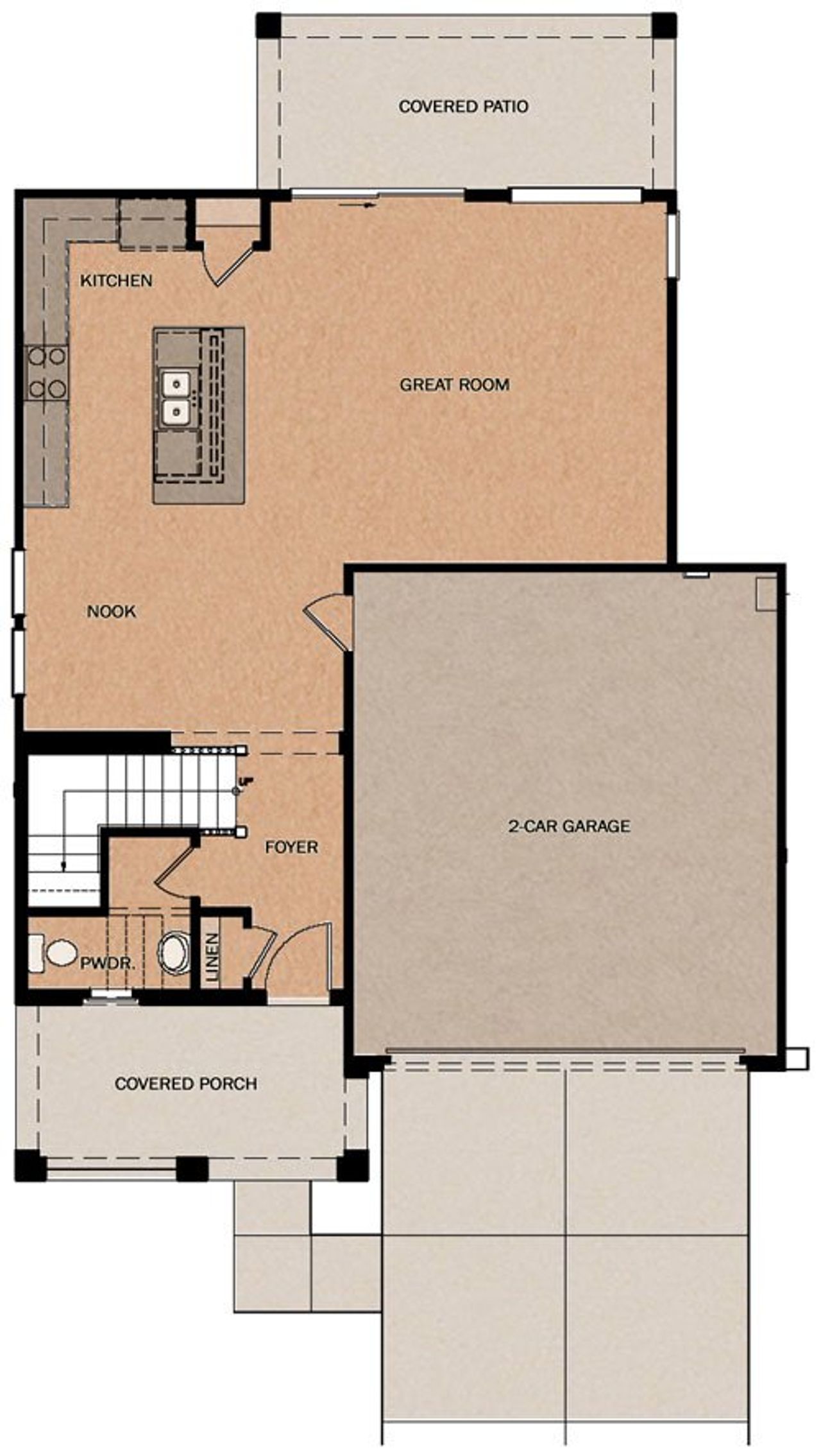2D floor plan layout of this home in Redwood Valley at Acclaim, Avondale, AZ (Image 2).