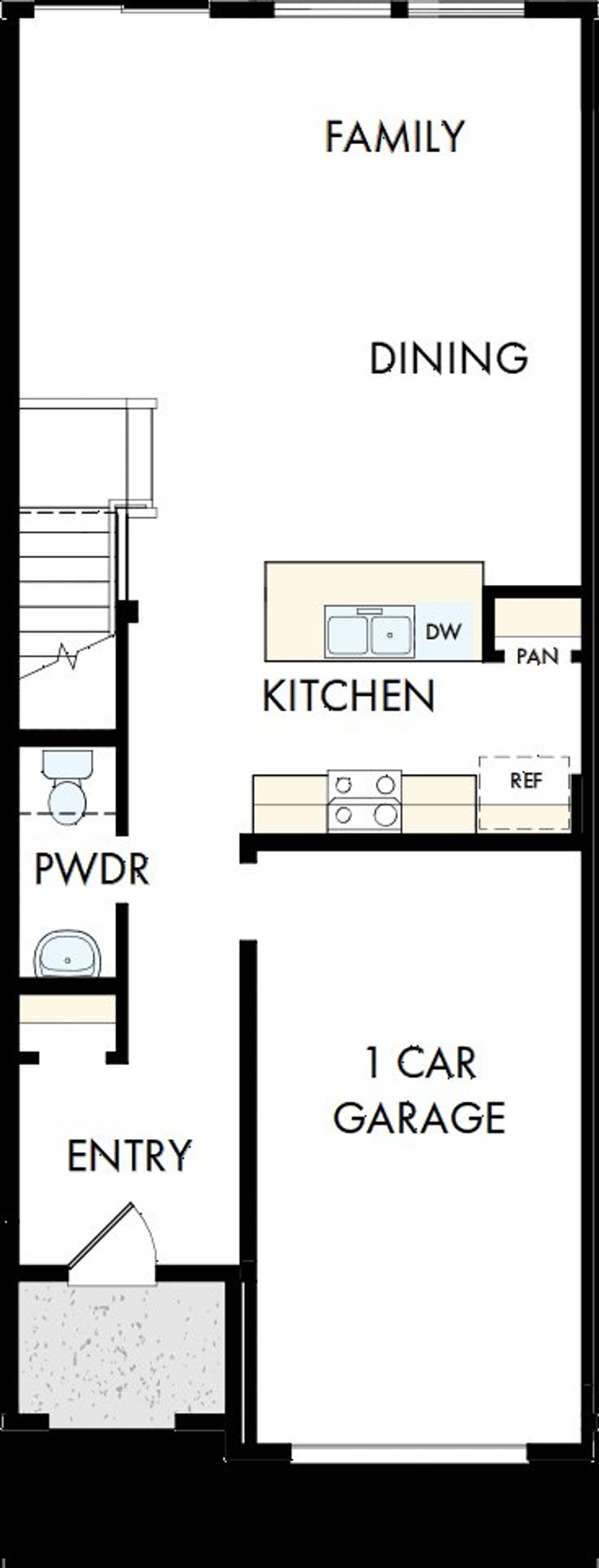 2D floor plan layout of this home in Nexus Townhomes, Gallatin, TN (Image 2).