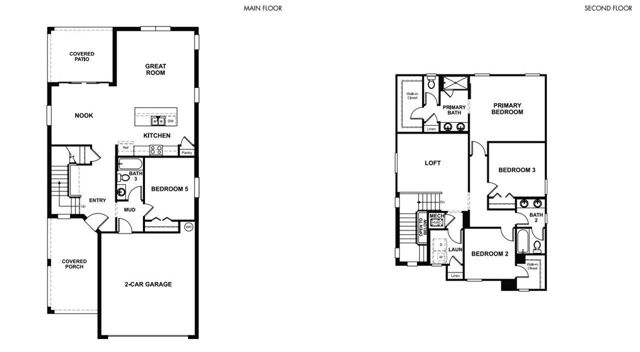 2D floor plan layout of this home in Waterset, Apollo Beach, FL (Image 2).