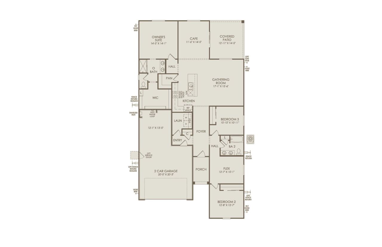 2D floor plan layout of this home in Festival Foothills, Buckeye, AZ (Image 2).