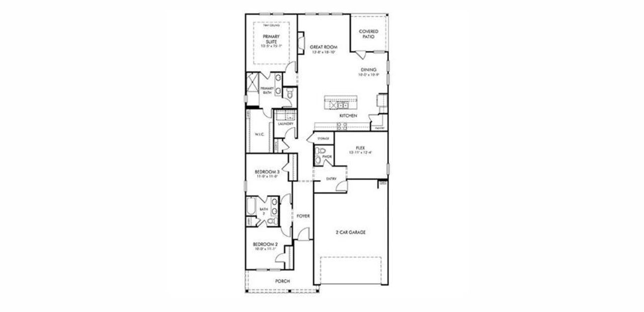 2D floor plan layout of this home in Westmont Preserve, Powder Springs, GA (Image 2).