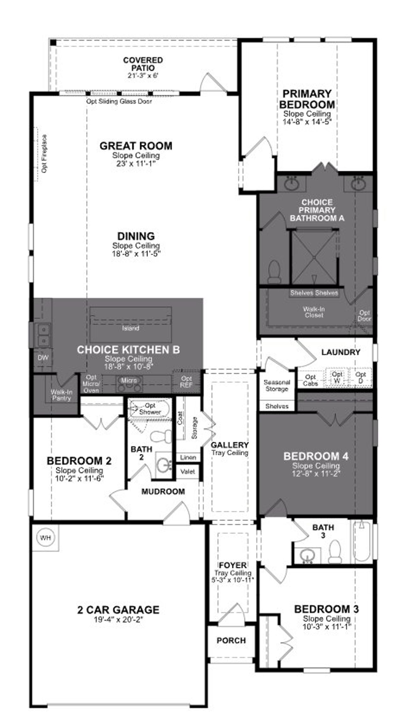 2D floor plan layout of this home in Parklands Estates, Schertz, TX (Image 2).