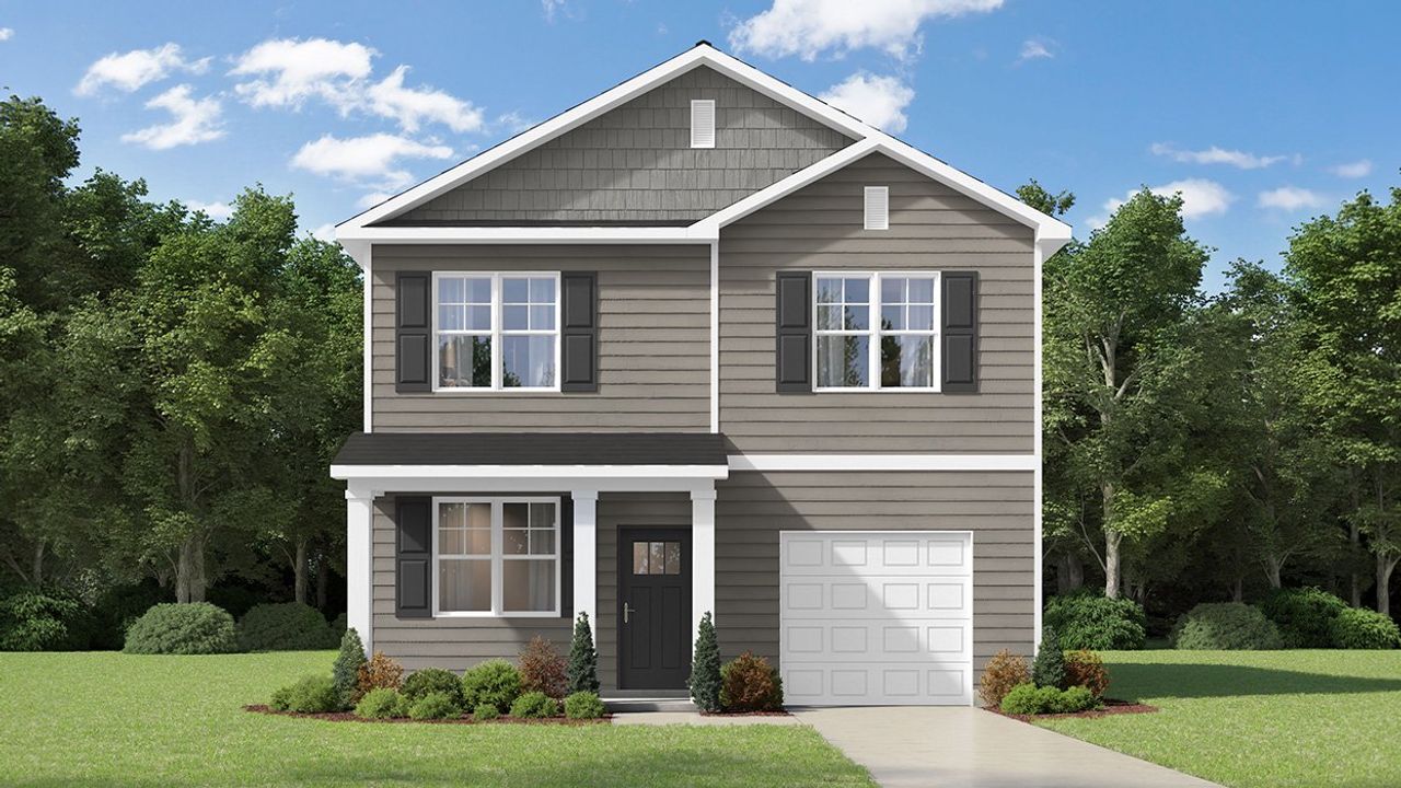 Representative exterior photo of a completed home built from the Allendale Express by D.R. Horton in Bellemeade Landing, Augusta, GA (Image 2). Representative exterior photo of a completed home built from the Allendale Express by D.R. Horton in Bellemeade Landing, Augusta, GA (Image 2).