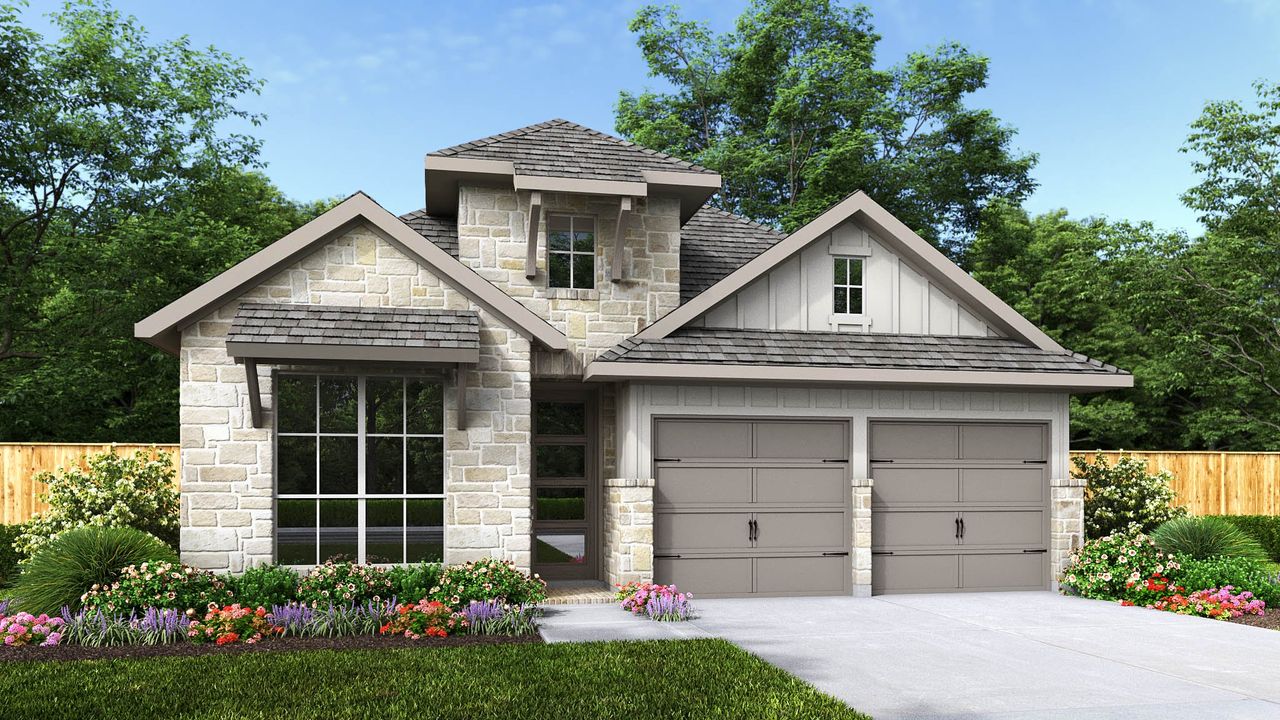 Representative exterior photo of a completed home built from the 1910W by Perry Homes in Meraki, Forney, TX (Image 2).
