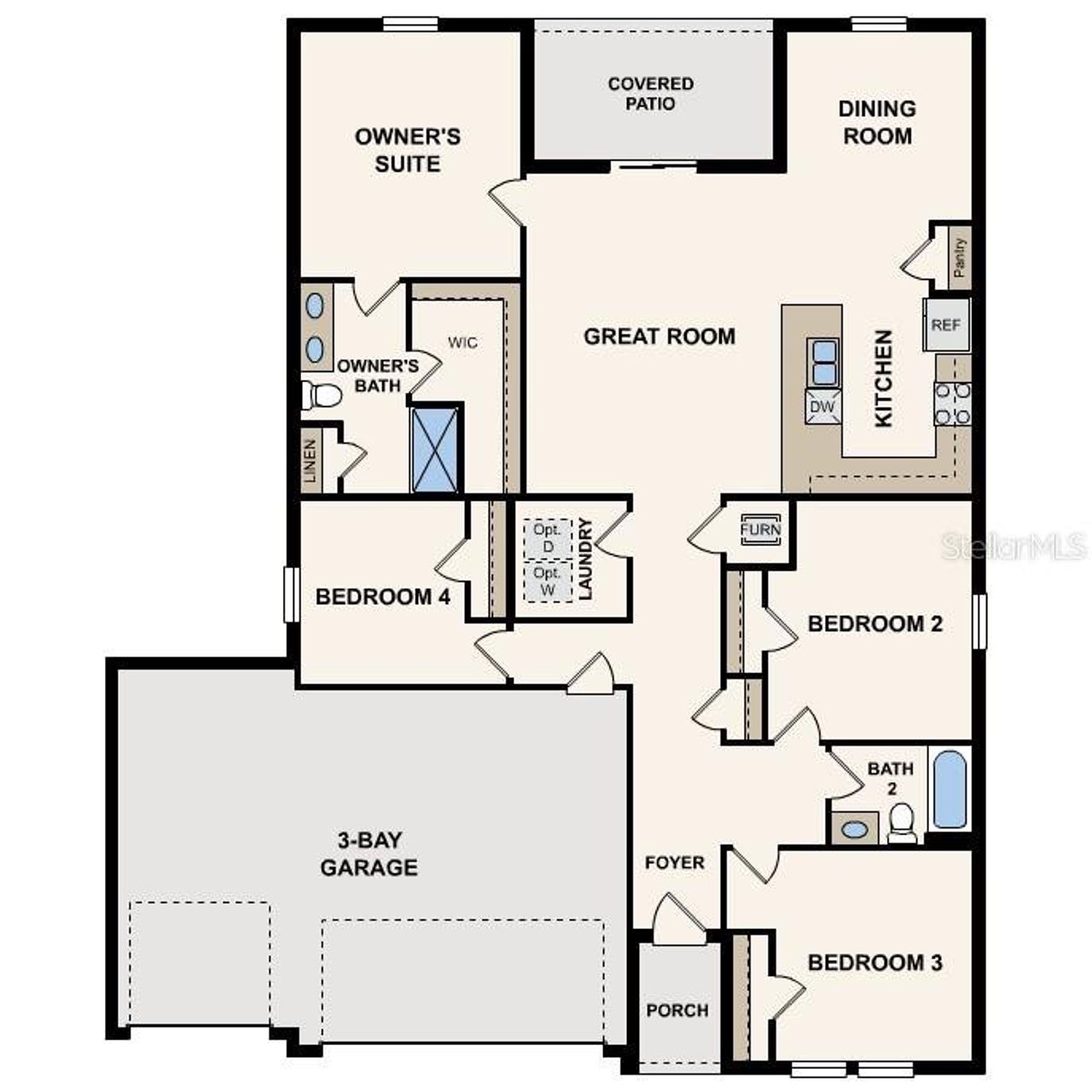 2D floor plan layout of this home in , Punta Gorda, FL (Image 2).