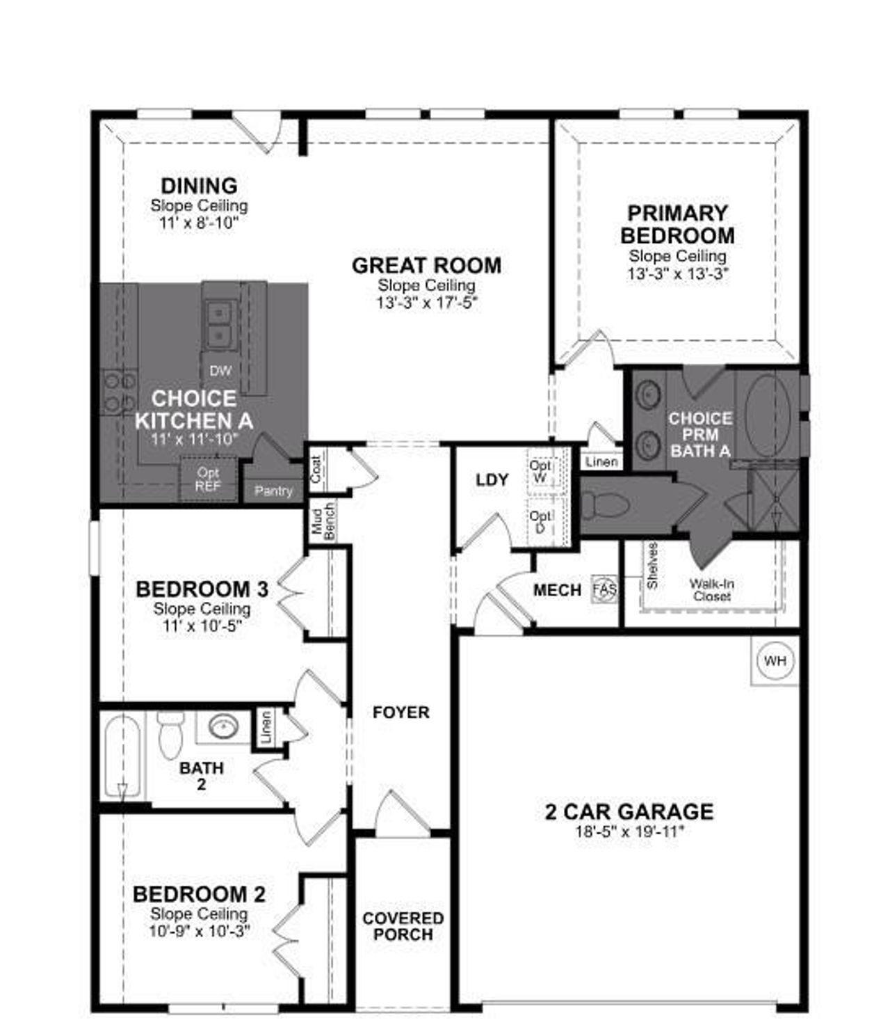 2D floor plan layout of this home in Laurel Landing, Alvin, TX (Image 2).