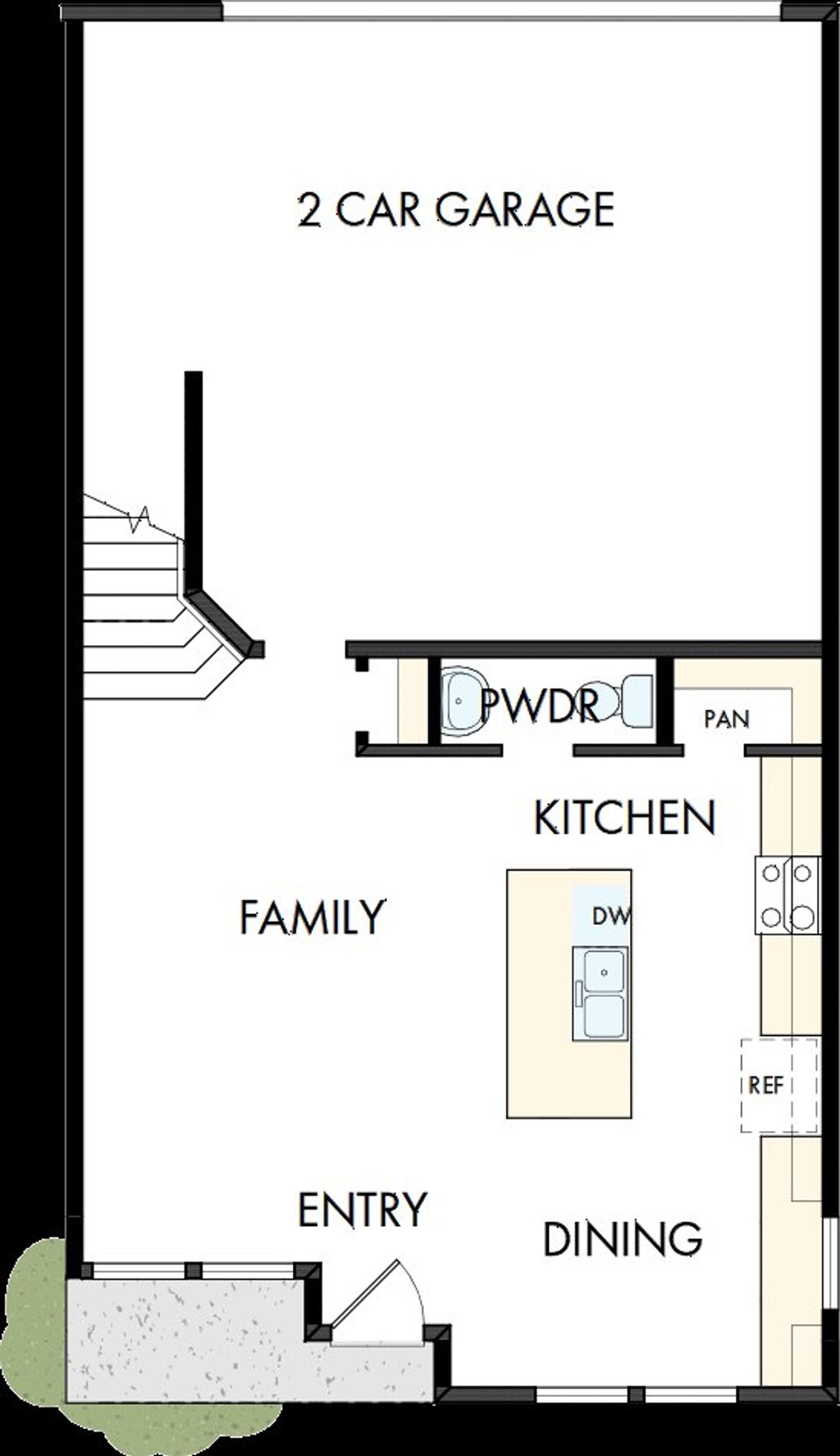 2D floor plan layout of this home in Crosscreek Walk  – Courtyard, Charleston, SC (Image 2).
