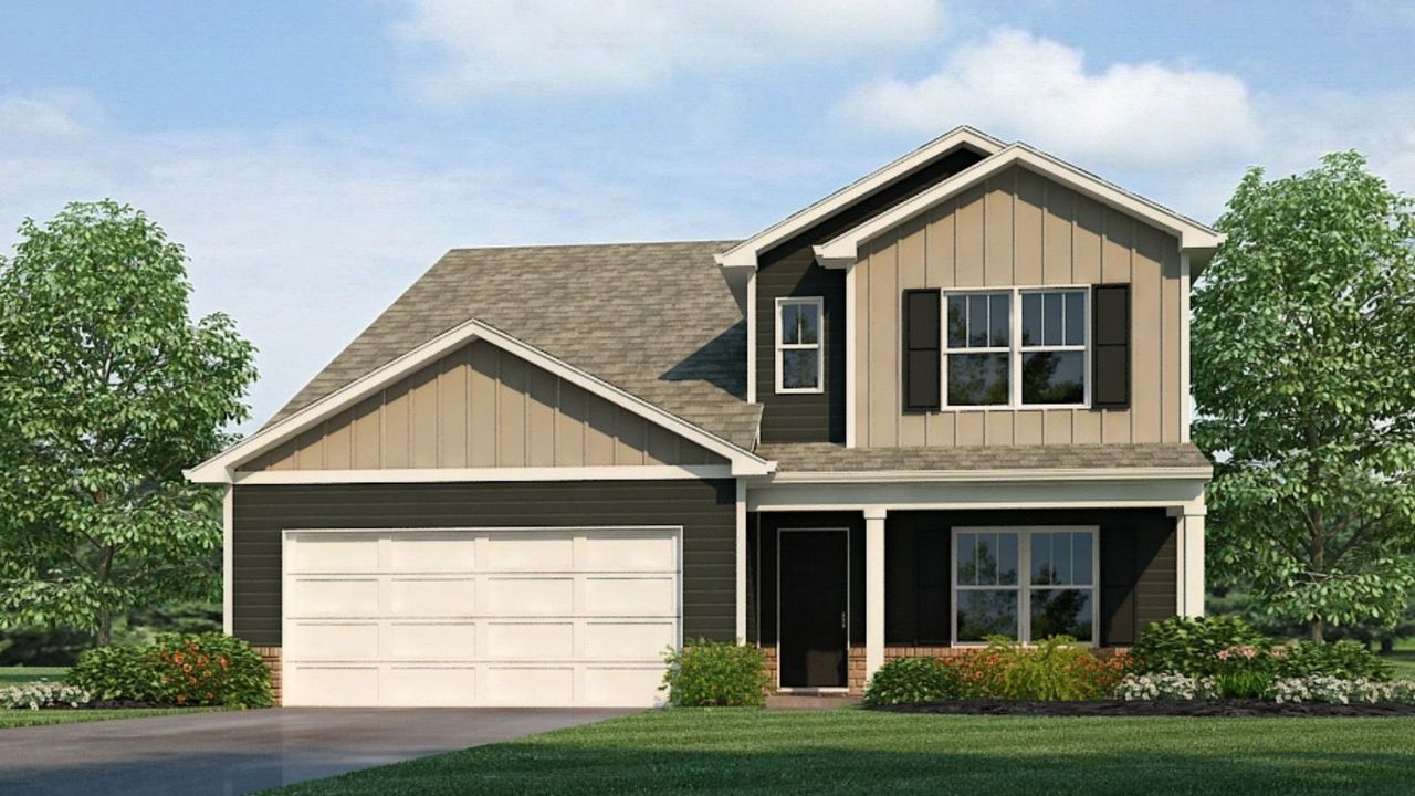 Representative exterior photo of a completed home built from the SALEM - Express by D.R. Horton in Bynum Farms, Farmville, NC (Image 2).