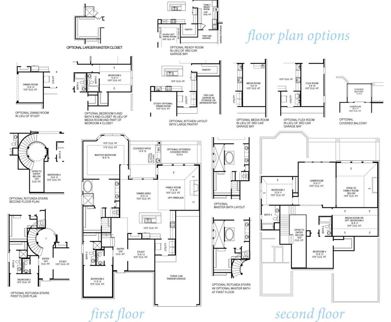 2D floor plan layout for the McKenzie 3437 by J. Patrick Homes in The George, Richmond, TX (Image 2).