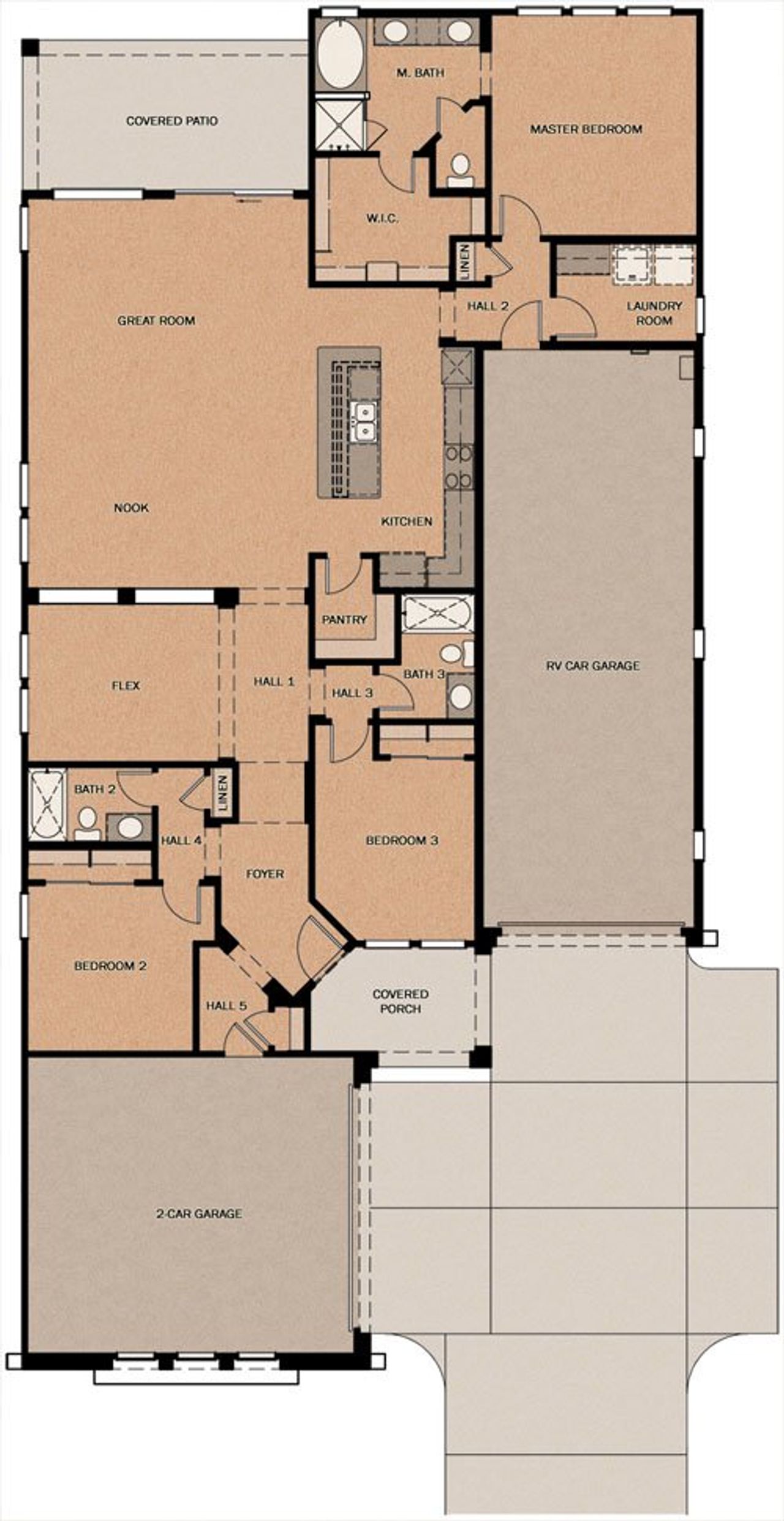 2D floor plan layout of this home in North Shore at Acclaim, Avondale, AZ (Image 2).