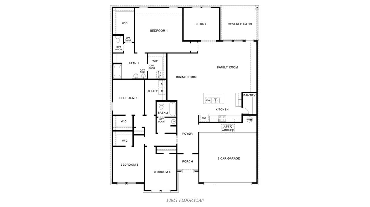 2D floor plan layout of this home in Salem Crossing, Victoria, TX (Image 2).