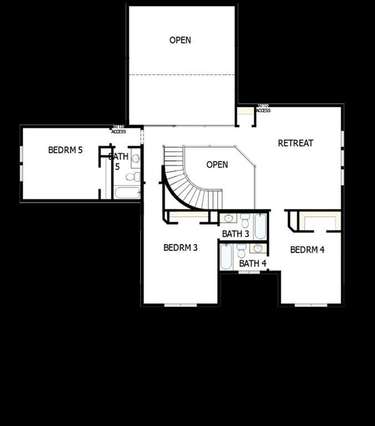 2D floor plan layout of this home in Northshore at Lakewood Village - Classic Series, Lakewood Village, TX (Image 2). 2D floor plan layout of this home in Northshore at Lakewood Village - Classic Series, Lakewood Village, TX (Image 2).