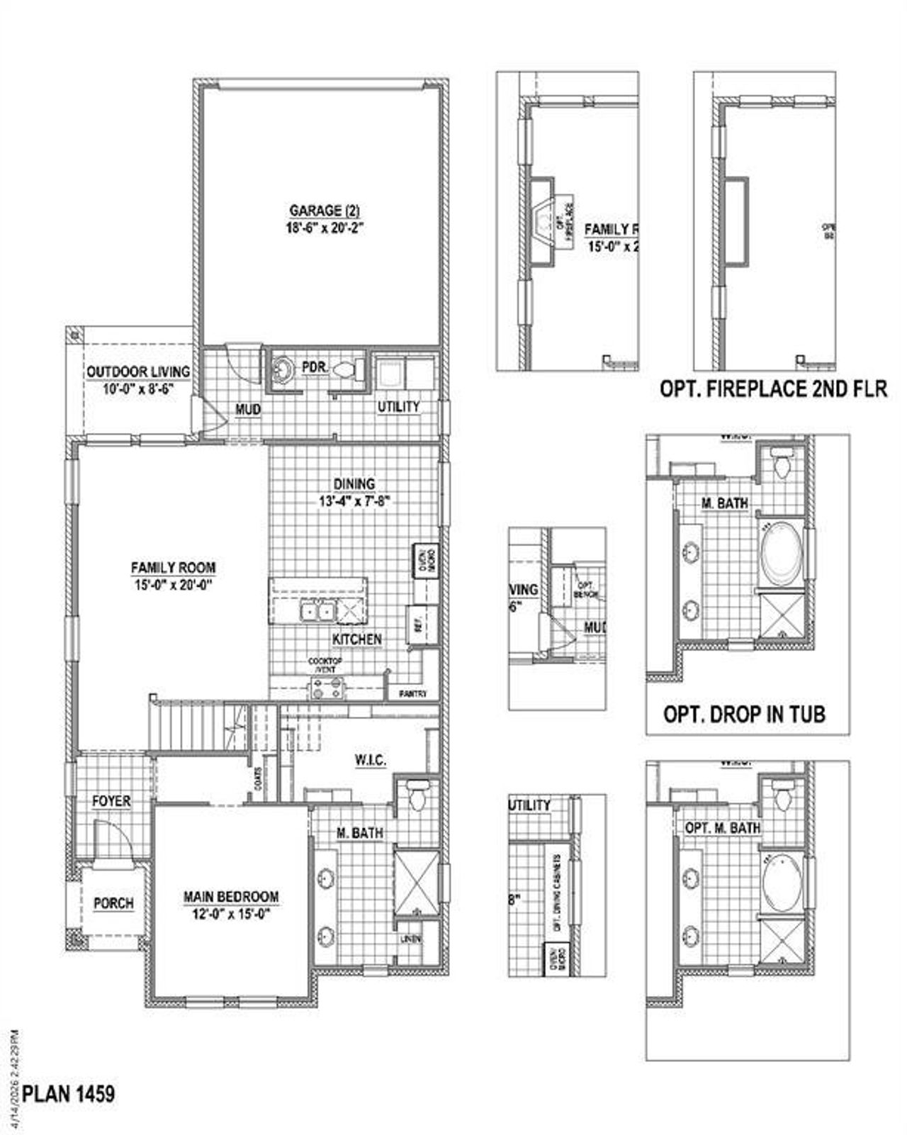 1st Level Floor plan and options