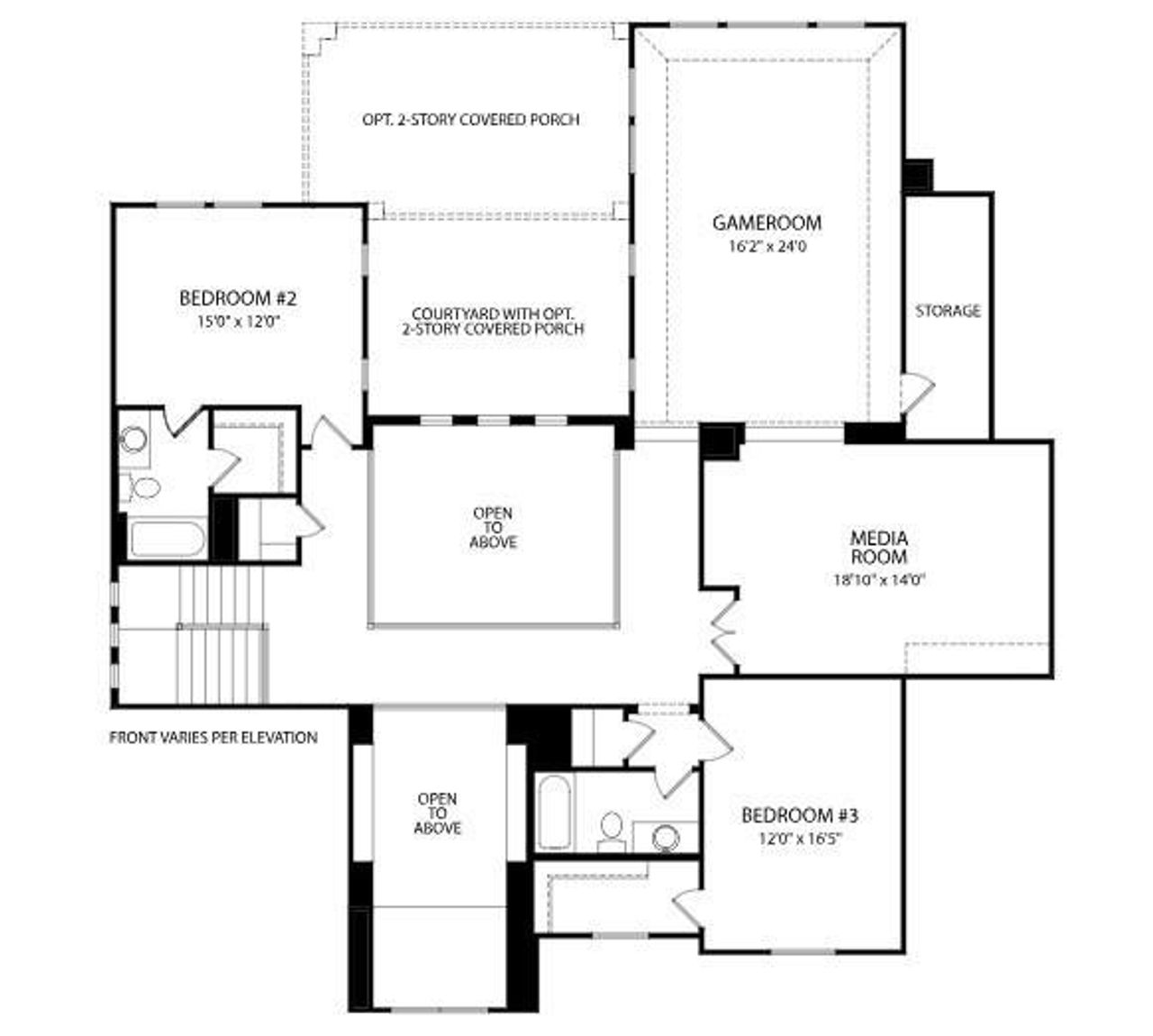 2D floor plan layout of this home in Creek Meadows West, Northlake, TX (Image 2).