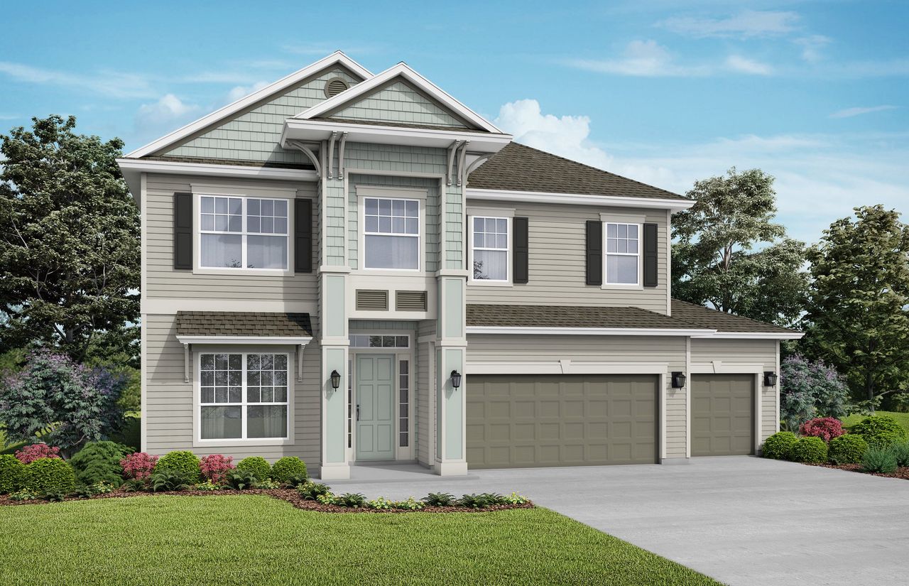 Representative exterior photo of a completed home built from the Magnolia by SEDA New Homes in Southwind Plantation, St. Augustine, FL (Image 2). Representative exterior photo of a completed home built from the Magnolia by SEDA New Homes in Southwind Plantation, St. Augustine, FL (Image 2).
